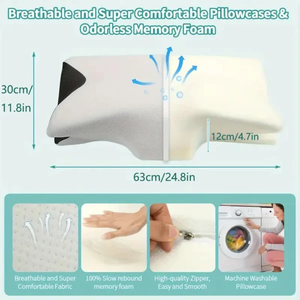 Butterfly Sleep Memory Neck Pillow Slow Rebound Comfortable Memory Foam Sleep Pillow Cervical Orthopedic Neck Massage Bed Pillow - Image 4