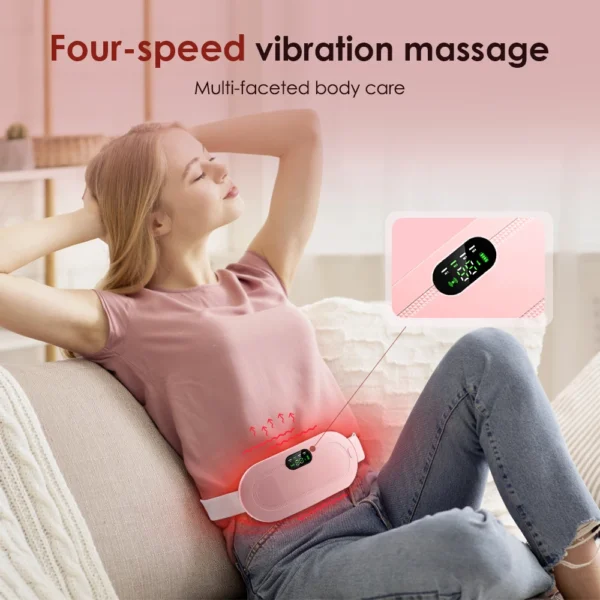 Electric Period Cramp Massager Vibrating Heating Belt for Menstrual Waist Stomach Abdominal Warm Palace Belt - Image 5